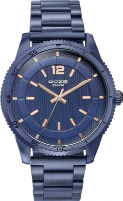 SONATA Sonata Poze Midnight Frost Quartz Blue Round Dial Men's Watch Analog Watch  - For Men