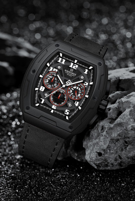 NAVIFORCE NF8053 Dynamic view Black multifunctional dial with Black genuine leather strap Analog Watch  - For Men