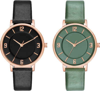VOLGA Latest Fashion combo analogue watch for girls and womens with leather strap Latest & trending analog watches in combo with high-quality straps Analog Watch  - For Girls