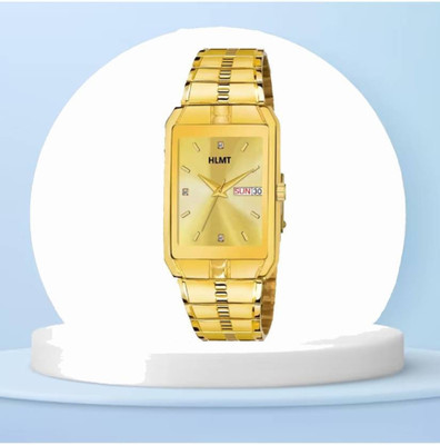 HLMT 9151 GOLD ORIGINAL GOLD PLATED DAY & DATE FUNCTIONING PREMIUM QUALITY Analog Watch Analog Watch  - For Men