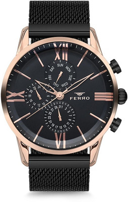 Ferro FM1536C-R Pole Chronograph Black Round Dial Analog Watch  - For Men