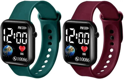 BRATON Combo Watch- Teenagers LED Luxurious Fashion Silicone Digital Watch (Not smart watch) Digital Watch  - For Boys & Girls