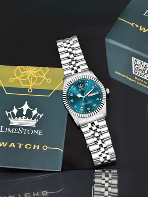 LIMESTONE Legacy Series Stainless Steel Day and Date Functioning | Stylish Chain | Quartz Analog Watch  - For Men