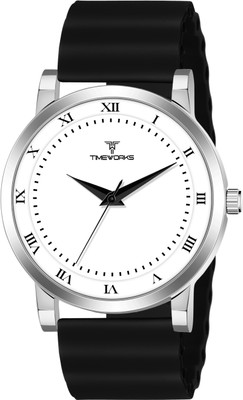 TIMEWORKS 408SGI01 TIMEWORKS Designer White Round Dial Watch Silicone easy to Change Strap Analog Watch  - For Men
