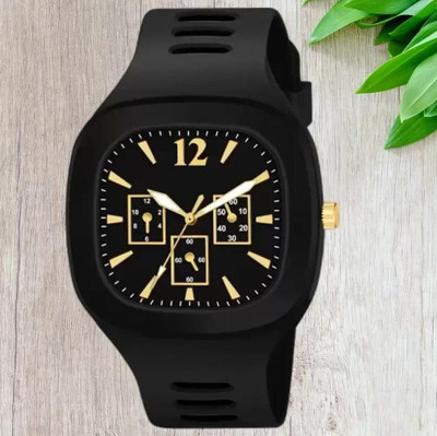 THMT Black Dial & Black Silicone Strap TRENDING MILLER Wrist Watch For Boys Analog Watch  - For Men