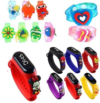 Brown Leaf Kids Favourite Led Band with Beautiful Cartoon Digital Touchscreen Led Watches 1 Led Band + 1 Watch Analog Watch  - For Boys & Girls