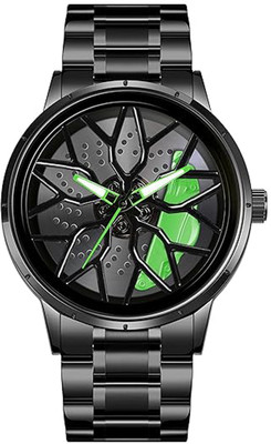 elivor Spinning car wheel rotating gyro red & black watch ELIVOR FASHION Spinner Watch | Rotating Gyro Watch | Red & Black Analog Watch Analog Watch  - For Men
