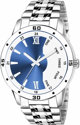 ILOZ New Arrival blue Dial Analog Watch Steel Chain Watch for Men and Boys Analog Watch  - For Men