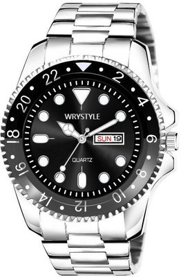 WRYSTYLE WRYSTYLE Men's Quartz Watch, 42mm Dial Day-Date Display, Stainless Steel Band Analog Watch  - For Men