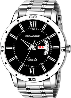 PROVOGUE Day and Date Functioning Steel Quartz Analog Watch  - For Men