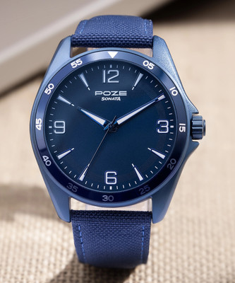 SONATA Poze Blue Strap with Blue Dial Analog Watch  - For Men