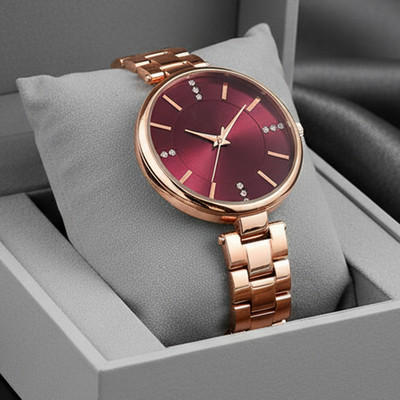 kairova KRW011_MA-MAROON Kairova Elegant Maroon Dial Rose Gold Analog Watch  - For Girls