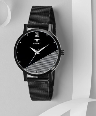 RUSTET LD-L42-BLACK-CH Black Mesh Strap Girls Analog Watch  - For Women