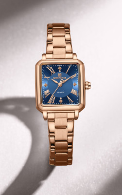 NAVIFORCE Luminous Accents Elevate a Classic Design With Rose Gold Strap Analog Watch  - For Women