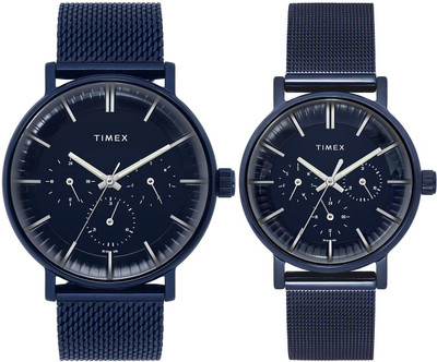 TIMEX Multifunction Blue Dial Pair Watch Analog Watch  - For Couple