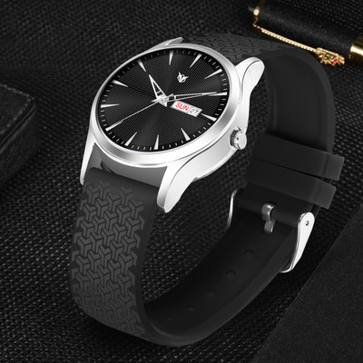 Leril AK-SLICON-4003-Black date analog silicon black Analog Watch  - For Men