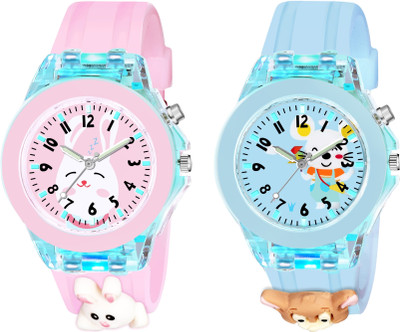 MAAN INTERNATIONAL Kids-Rebit-Mouse Multicolor Lights 3D Cute Cartoon Multi Function Rubber Strap Kidd's Boys Analog Watch  - For Boys & Girls