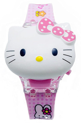 Style Freak Hello Kitty Design Digital Glowing Watch with Disco Music and Blinking Lights Digital Watch  - For Boys & Girls