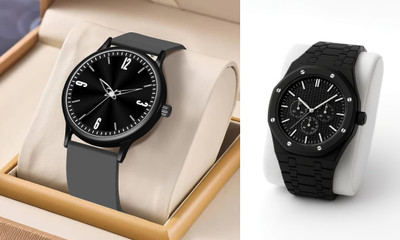 HPWATCH 13HPWTCH01_4HPWTCH01 Modern Minimalist Black Dial Silicone Strap Analog Watch Analog Watch  - For Men