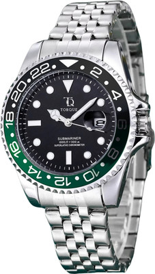 Torque TQ01 Rotating Bezel Ring Date Magnifier Stainless Steel Analog Watch  - For Men