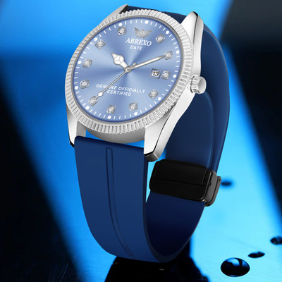 ABREXO Abx4400 BL MGT SL ST RX Trend Setter Blue Dial Date Working Blue Silicone Strap Quartz Analog Watch  - For Men