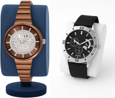 HPWATCH 6HPWTCH01_ZXC-011-BROWN Modern Minimalist Black Dial Silicone Strap Analog Watch Analog Watch  - For Men & Women