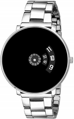 KISHORE RNTERPRISES PAIDU_BLACK_SILVER Paidu black dial silver strap chain Analog Watch  - For Men & Women
