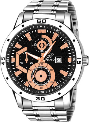 PIRASO D&D ADI COPPER SILVER CHAIN PIRASO ANALOG DATE DISPLAYBLACK COPEPR DIAL & SILVER CHAIN WATCH FOR MEN Analog Watch  - For Men