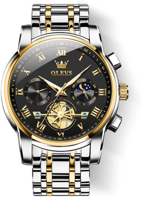 OLEVS Chronograph Tourbillon Black Dial Analog Watch  - For Men