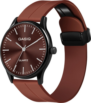 VOID Gasiq Analog Quartz Brown Dial Men's Wrist Watch with Brown Silicone Strap W28 Analog Watch  - For Men