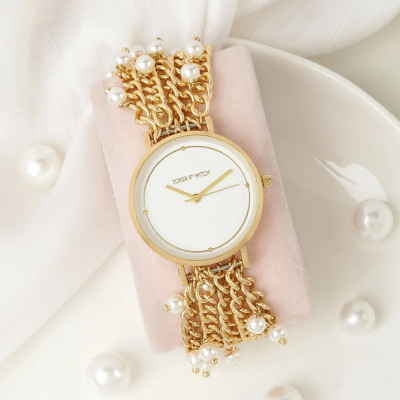 Joker & Witch Joker & Witch 32mm White Dial 18mm Gold Metal Alloy Watch for Women Analog Watch  - For Women