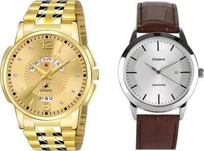 Giomex 440 Gold GP Date-Combo-1584SL03_1 Silver Date 440 Gold GP Date-Combo-1584SL03_1 Silver Date Analog Watch  - For Men & Women