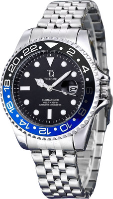 Torque TQ01 Rotating Bezel Ring Date Magnifier Stainless Steel Analog Watch  - For Men