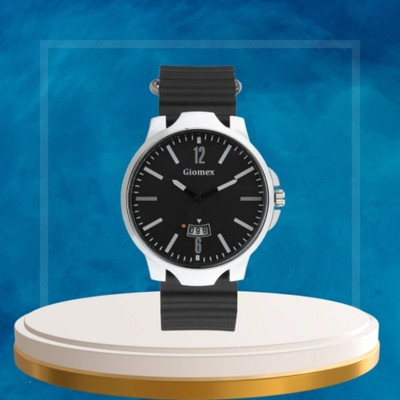 Giomex Attractive Design 6-12 Black Zik-Zak Black Strap Analog Watch Analog Watch  - For Men
