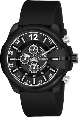 CRESTELLO CR-DSL042-BLACK Black Silicone Strap Analog Watch  - For Men