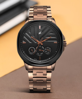 Fastrack Fleek Quartz Multifunction Black Dial Stainless Steel Strap Watch Analog Watch  - For Men
