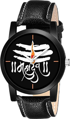SHURAI professional dial simple watches New unique mahadev dial and slim case light weight leather strap Analog Watch  - For Men
