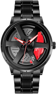 Eocto 3D Rotating Spinning Watch Quartz Men Rim Car Wheel Watches Analog Watch Analog Watch  - For Men