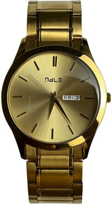 NITDILUXE Men Gold With I Chain With Guilloche Dials Analog Watch  - For Men