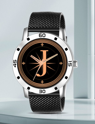 Red Robin ALPHA-J-AVO-SIL-BLK-SFR-1 Alpha Heritage Collection J Black Strap Watch for Man & Boys Analog Watch  - For Men