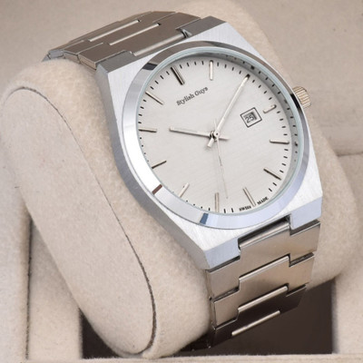STYLISH GUYS DRM PE Silver White Ex496 Professional Watch For Men Analog Watch  - For Men