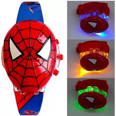 Elhify Spiderman Watch Special Gift For Kids Gift For Kids Spiderman Glowing Light and Disco Music Digital Watch for Kids Digital Watch  - For Boys & Girls
