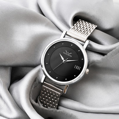 LOUIS DEVIN LD-LR192-BLK-CH Stainless Steel Chain Analog Watch  - For Women
