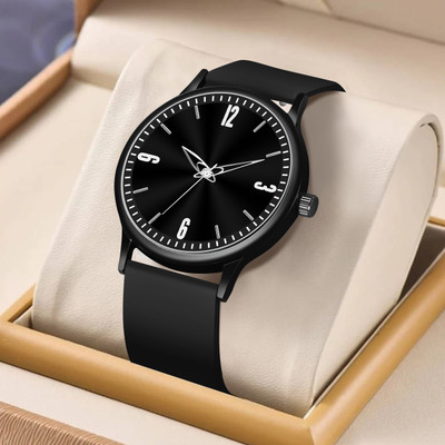 SPLAZOS Minimalist Slim Series | Smart Clip | Soft Silicon Black | Analog Watch  - For Boys