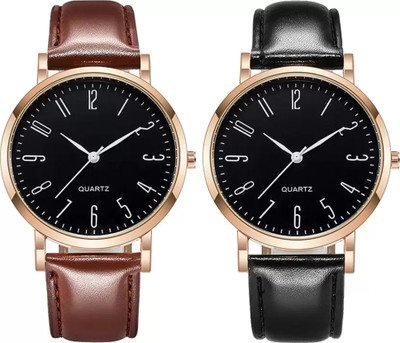 ETLIS Classic Design Rose Gold Case Combo Classic Design Rose Gold Case Combo Analog Watch  - For Men