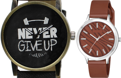TVILLA Black Never GiveUp TV-LR27 Analog Watch  - For Men & Women