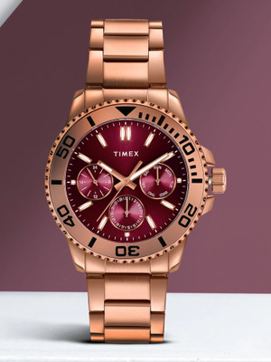 TIMEX Multi Function Burgundy Dial Analog Watch  - For Men