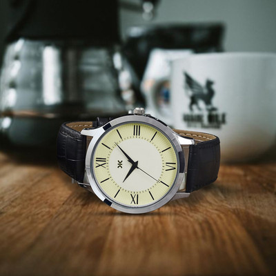 KILLER KILLER Men's Classic Analog Watch - Silver Dial, Leather Strap, Roman Numerals KILLER Men's Classic Analog Watch - Silver Dial, Leather Strap, Roman Numerals Analog Watch  - For Men