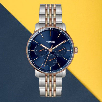 TIMEX TWEG25409 Blue Round Dial Analog Watch  - For Men