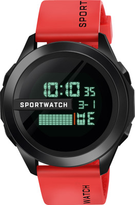 house of common 1140 Multifunction Watch Wrist Watch Alarm Red Strap Sport Watch Digital Watch  - For Men